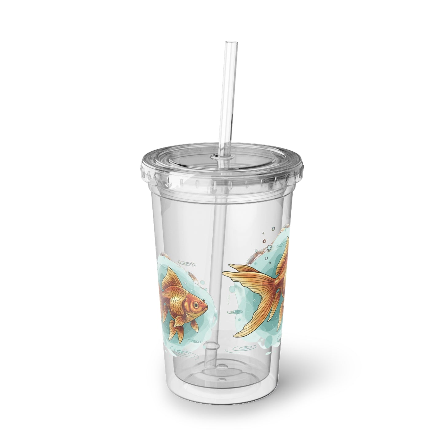 Goldfish Acrylic Tumbler with Straw – Vibrant Koi Fish Design