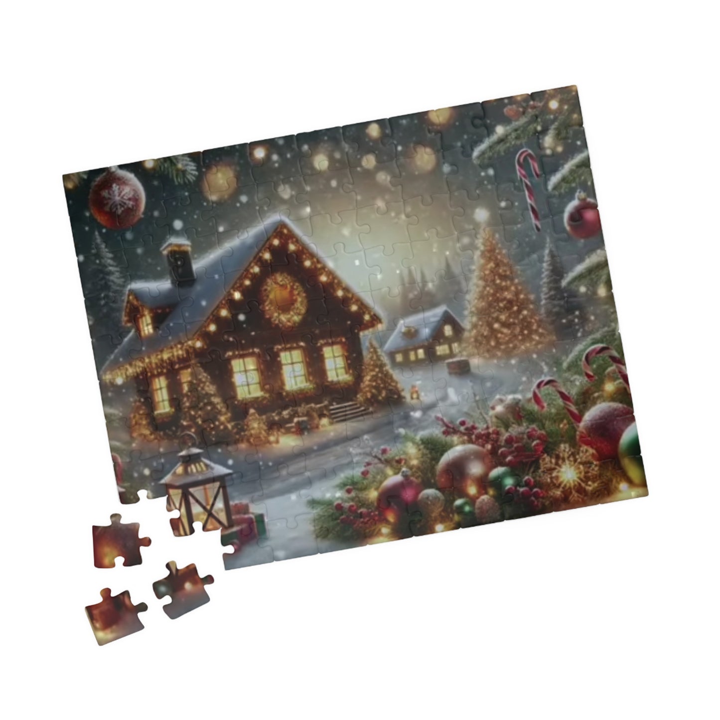 Joy to the world Jigsaw Puzzle - Cozy Winter Village Scene (110–1014 pcs)