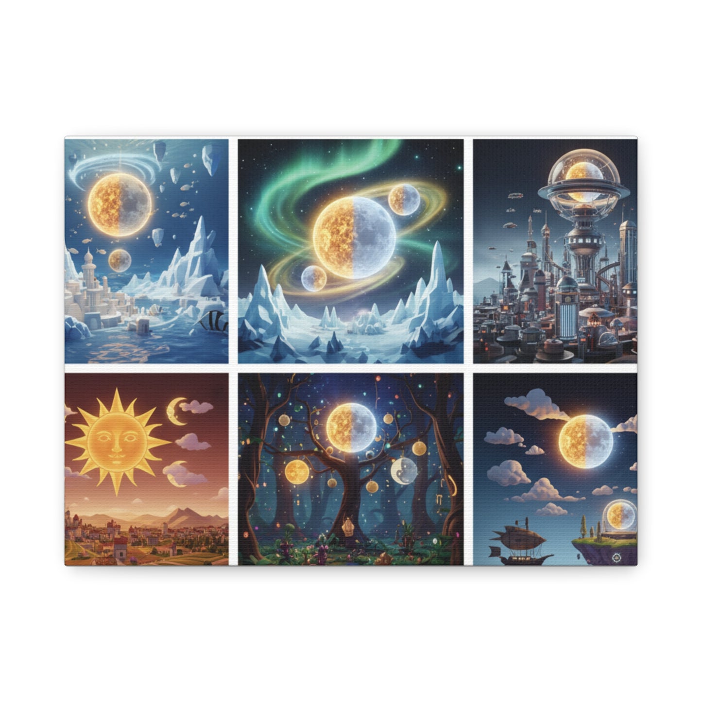 History journey Collage — Matte Stretched Canvas Wall Art