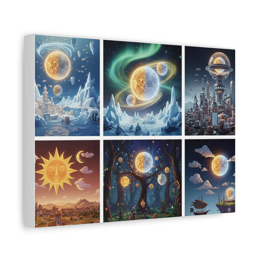 History journey Collage — Matte Stretched Canvas Wall Art