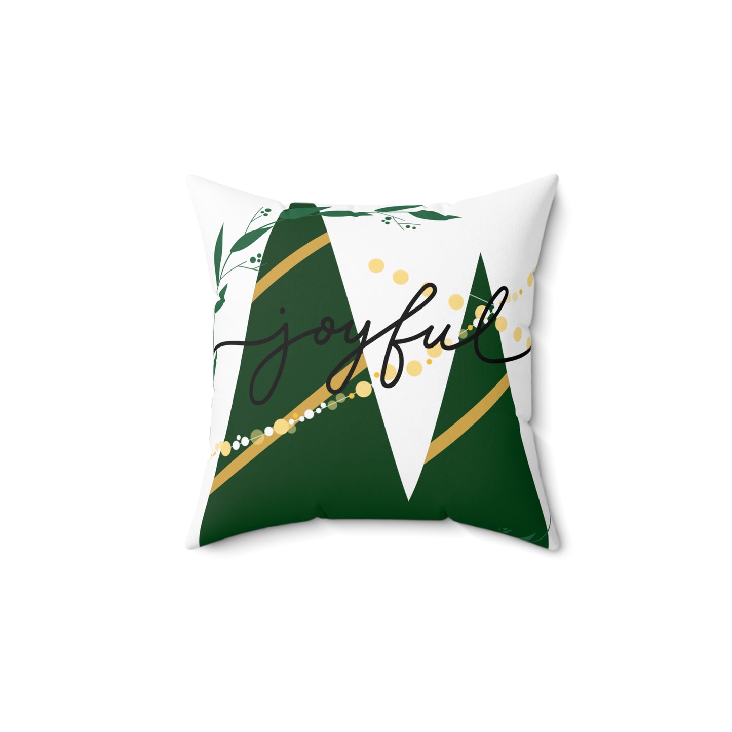 Joyful Green Mountain Polyester Square Pillow
