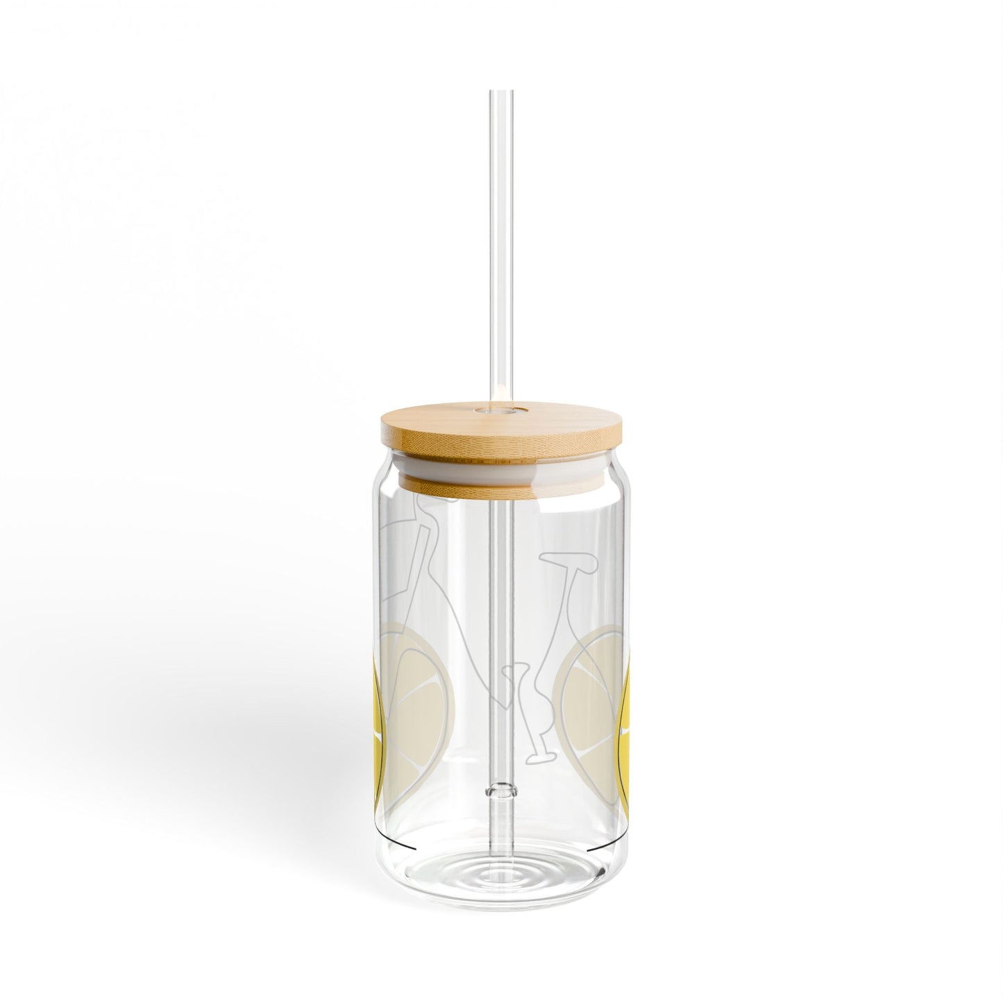 Lemon Sipper Glass with Bamboo Lid, 16oz