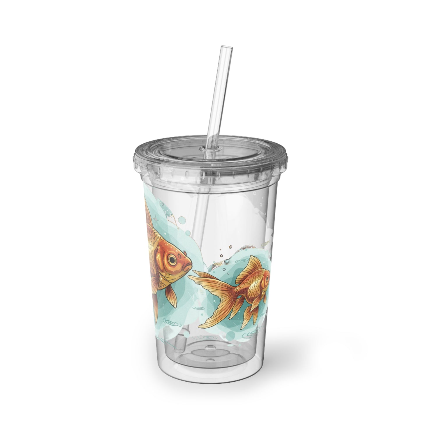 Goldfish Acrylic Tumbler with Straw – Vibrant Koi Fish Design