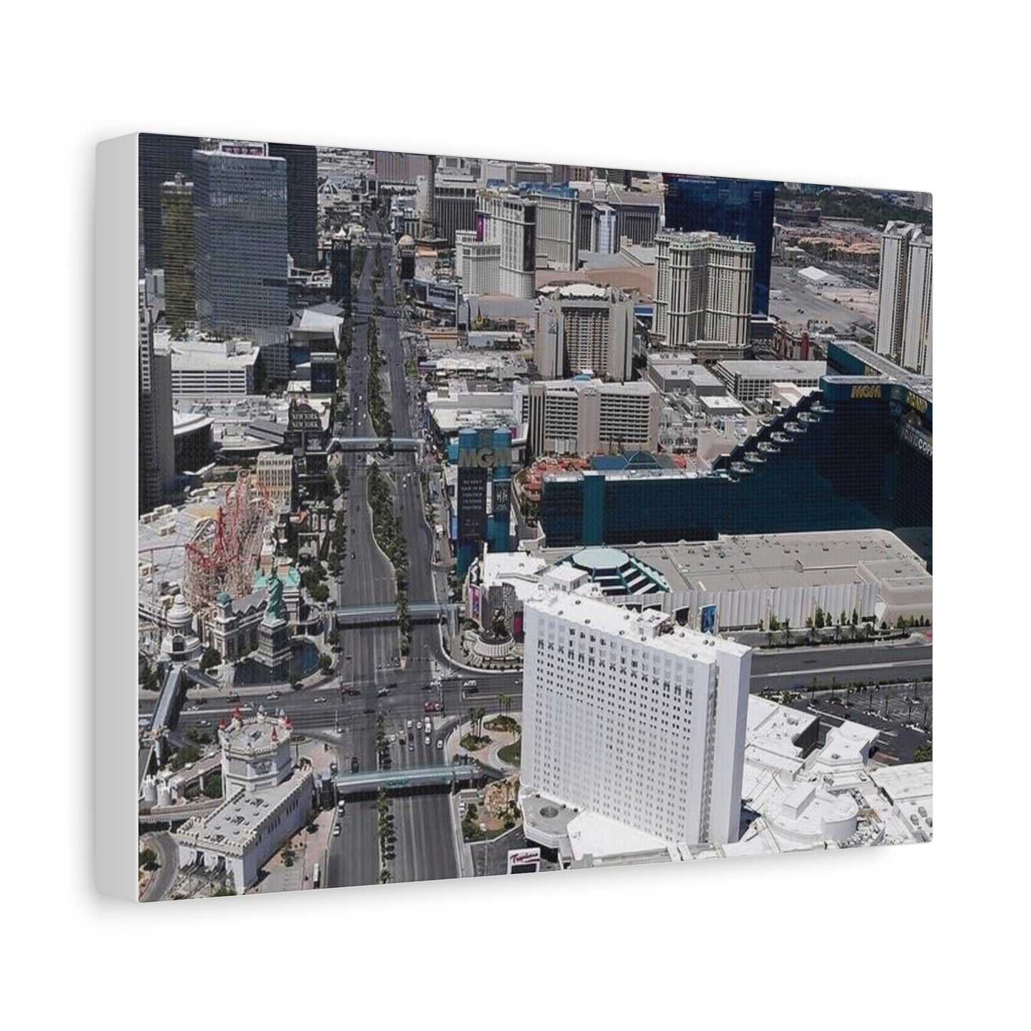 Las Vegas Aerial View Matte Stretched Canvas – Cityscape Wall Art