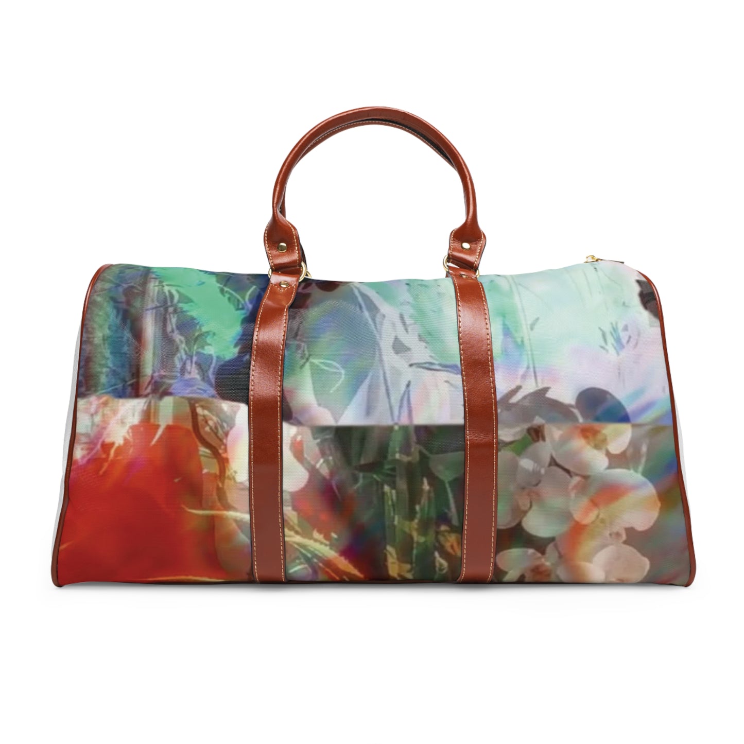 Floral Haze Waterproof Travel Bag — Water-Resistant Weekender Duffel