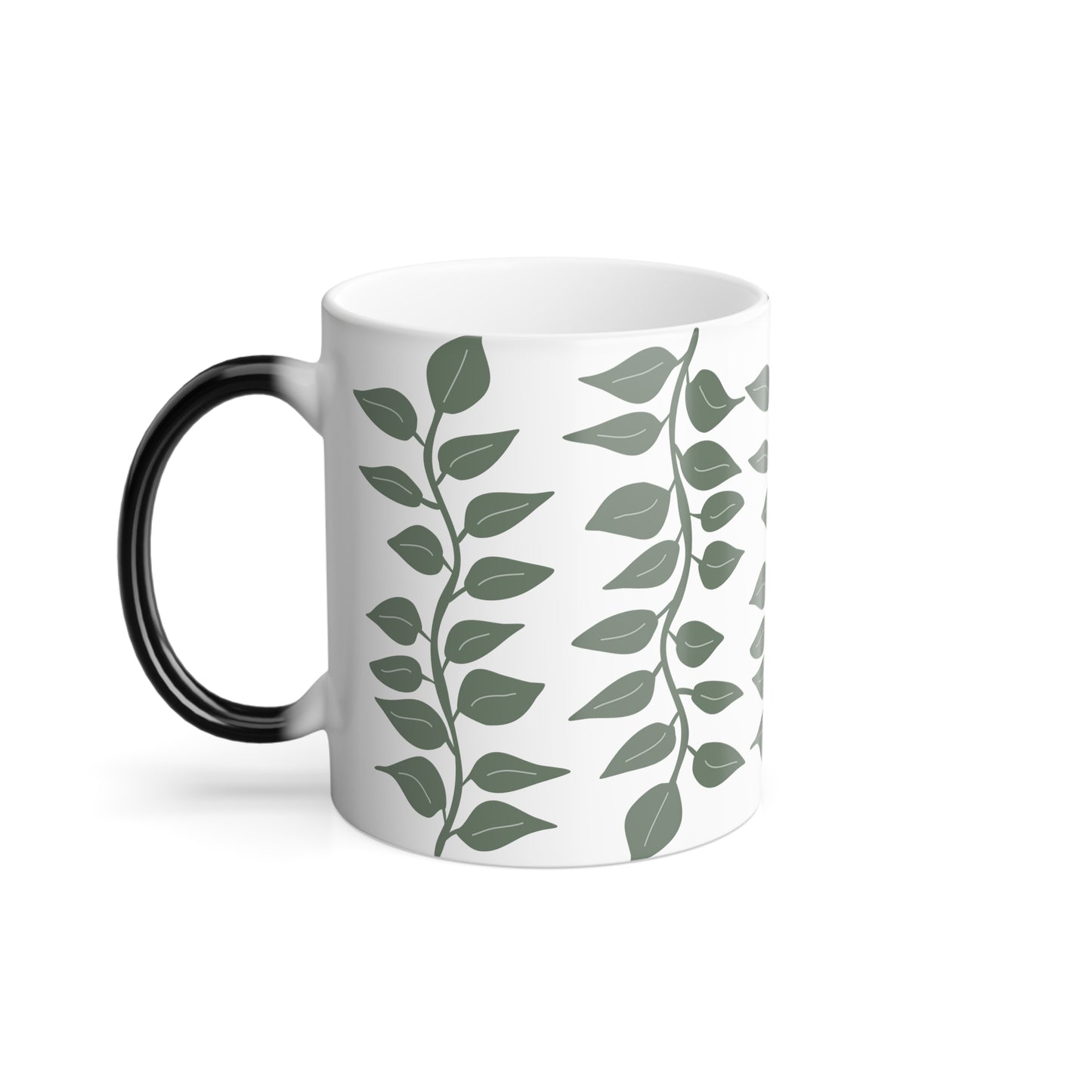 Color Morphing Mug with Leaf Design