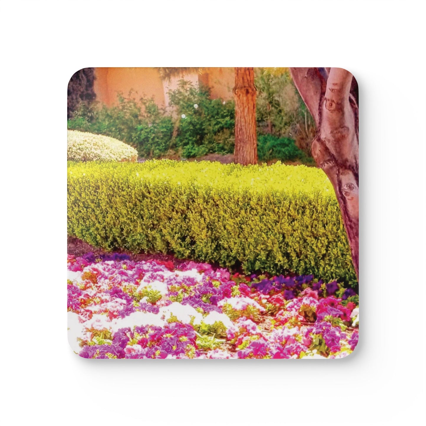 Floral Corkwood Coaster Set