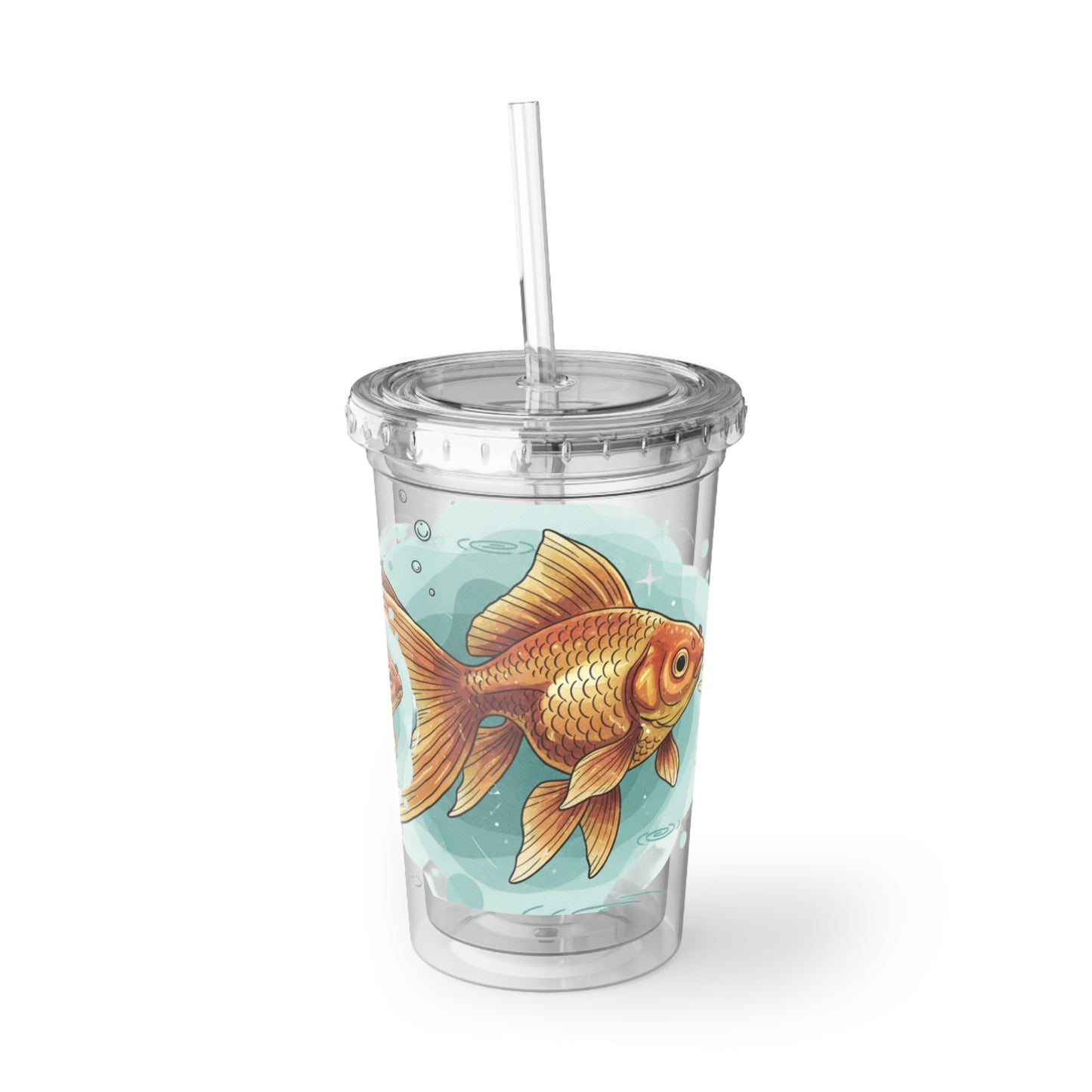 Goldfish Acrylic Tumbler with Straw – Vibrant Koi Fish Design