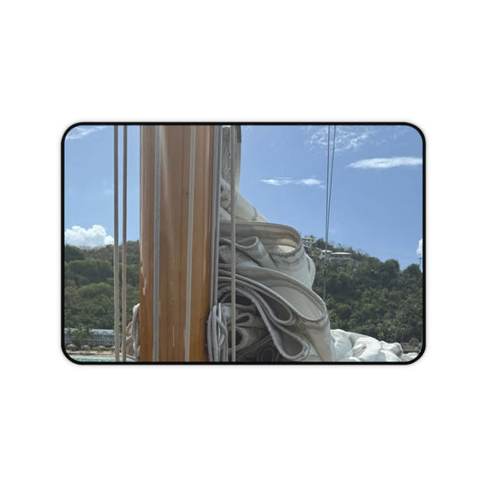 Sailboat Rigging Desk Mat — Nautical Seascape Mouse Pad