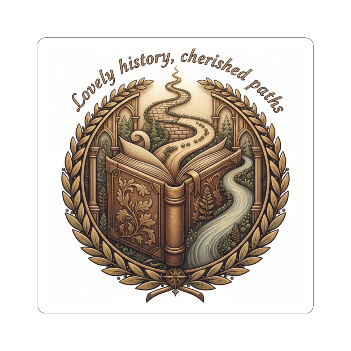 "Lovely History, Cherished Paths" Sticker