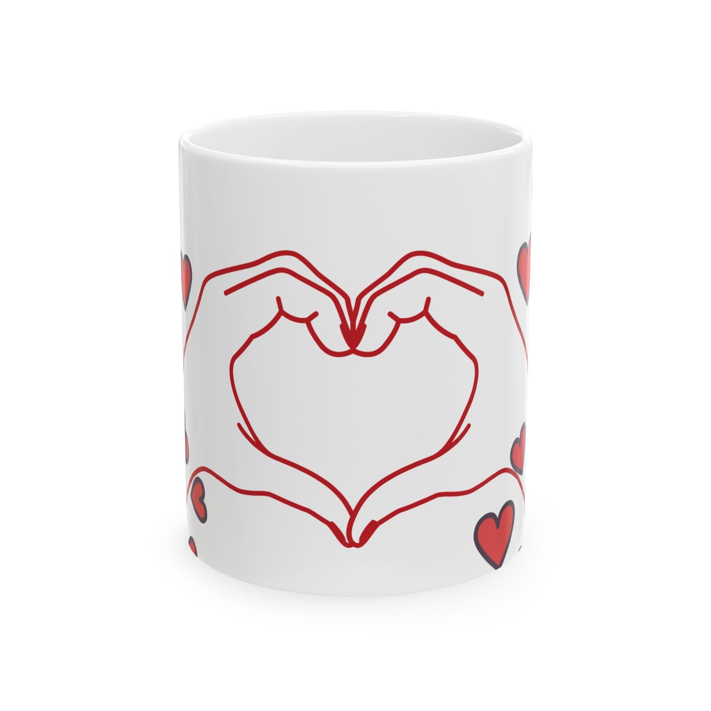Heart Hands Ceramic Mug