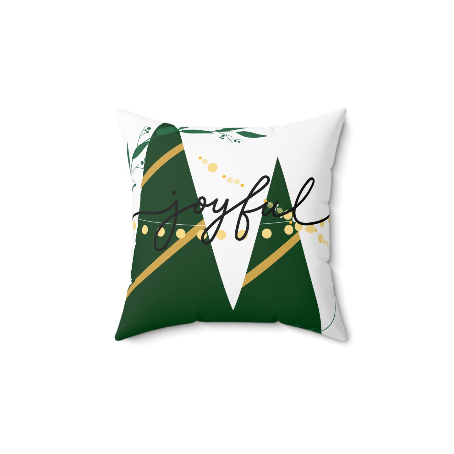 Joyful Green Mountain Polyester Square Pillow