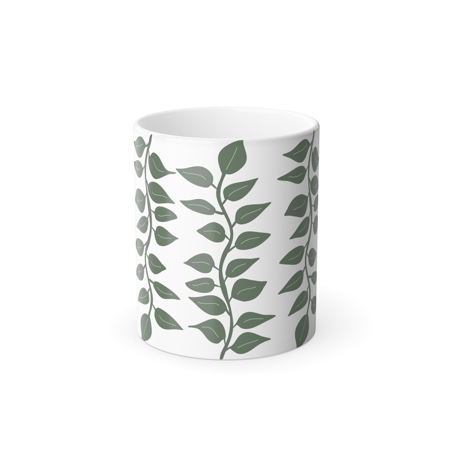 Color Morphing Mug with Leaf Design