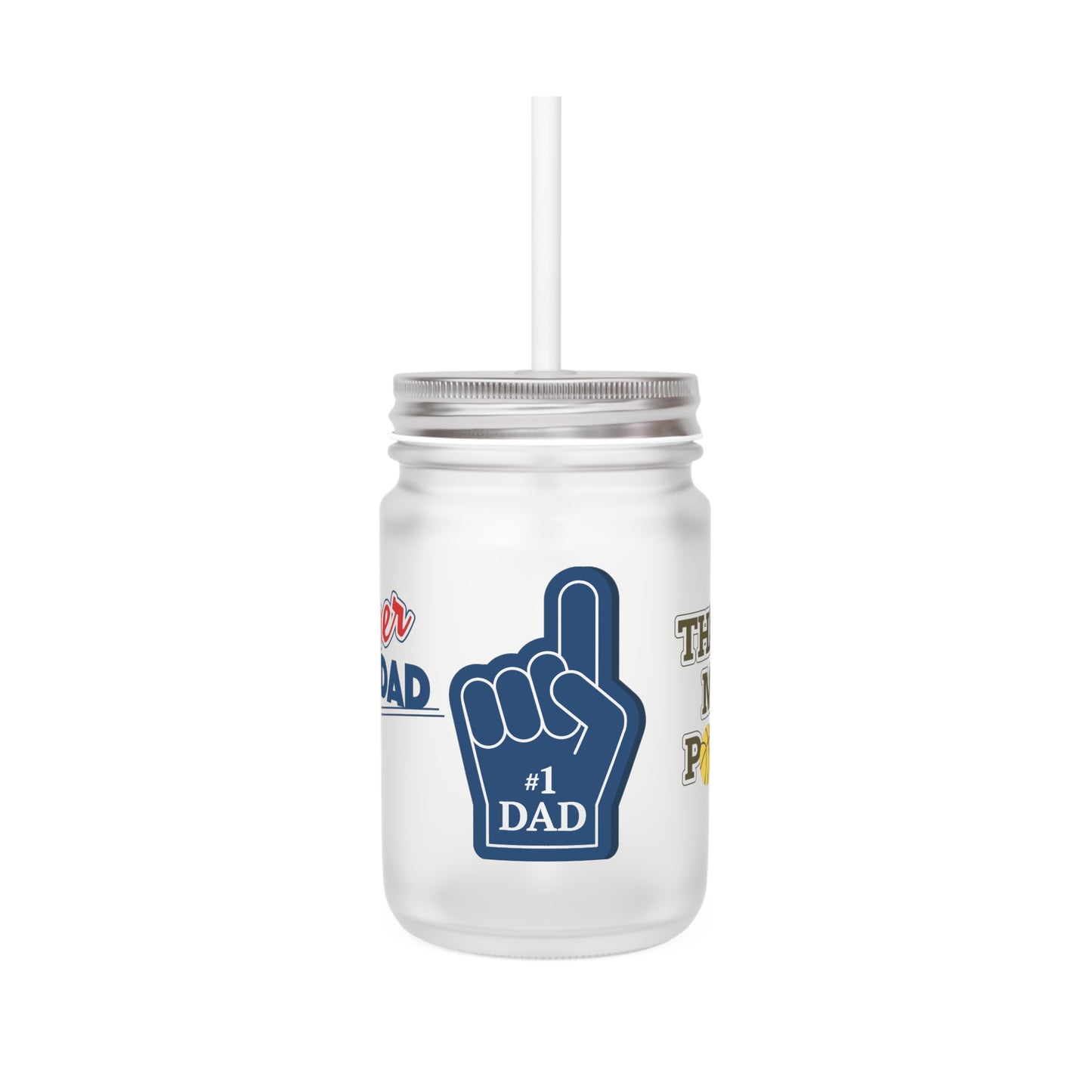 Super Dad Mason Jar with Straw
