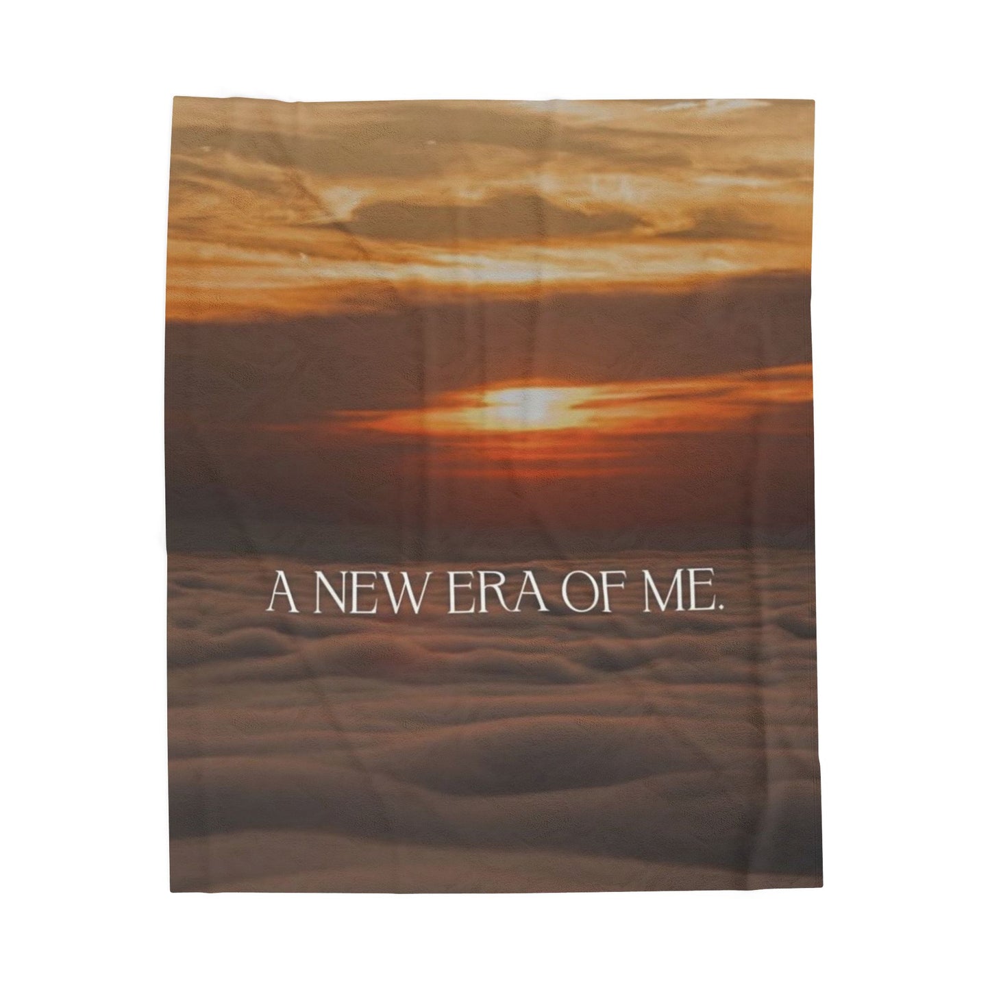 Plush Blanket — 'A New Era of Me' Sunrise Throw for Self-Care & New Beginnings