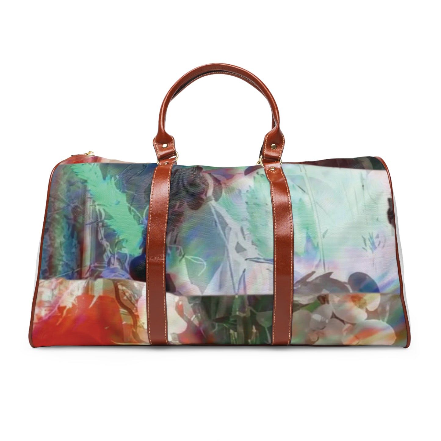 Floral Haze Waterproof Travel Bag — Water-Resistant Weekender Duffel