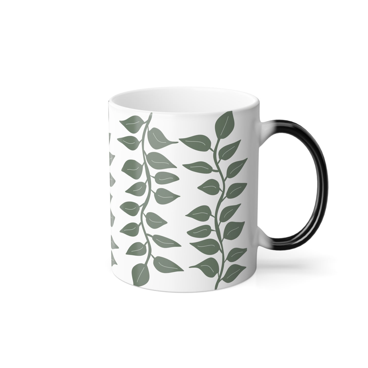 Color Morphing Mug with Leaf Design
