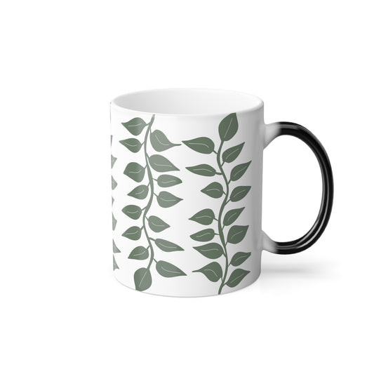 Color Morphing Mug with Leaf Design