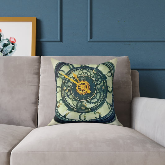 Classic Clock Face Square Throw Pillow — Vintage Home Décor