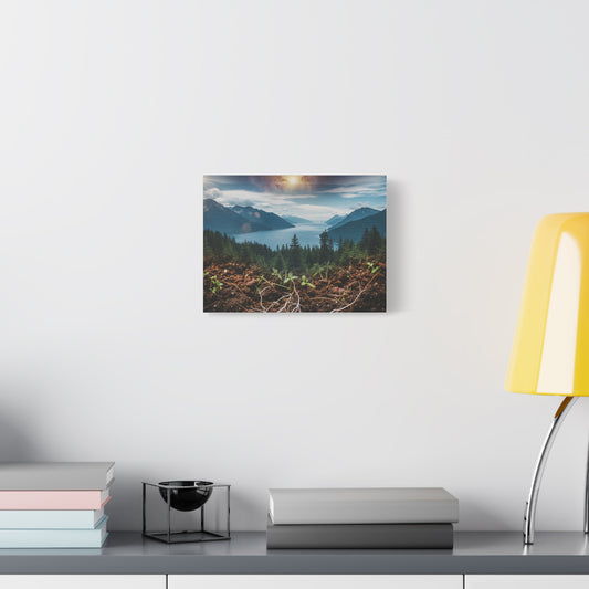 Mountain Lake Landscape Matte Canvas Print — Stretched Wall Art